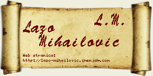 Lazo Mihailović vizit kartica